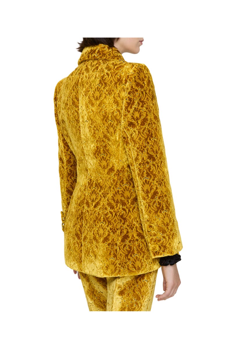Burberry Baroque Velvet Blazer, Alternate, color, Pear Yellow
