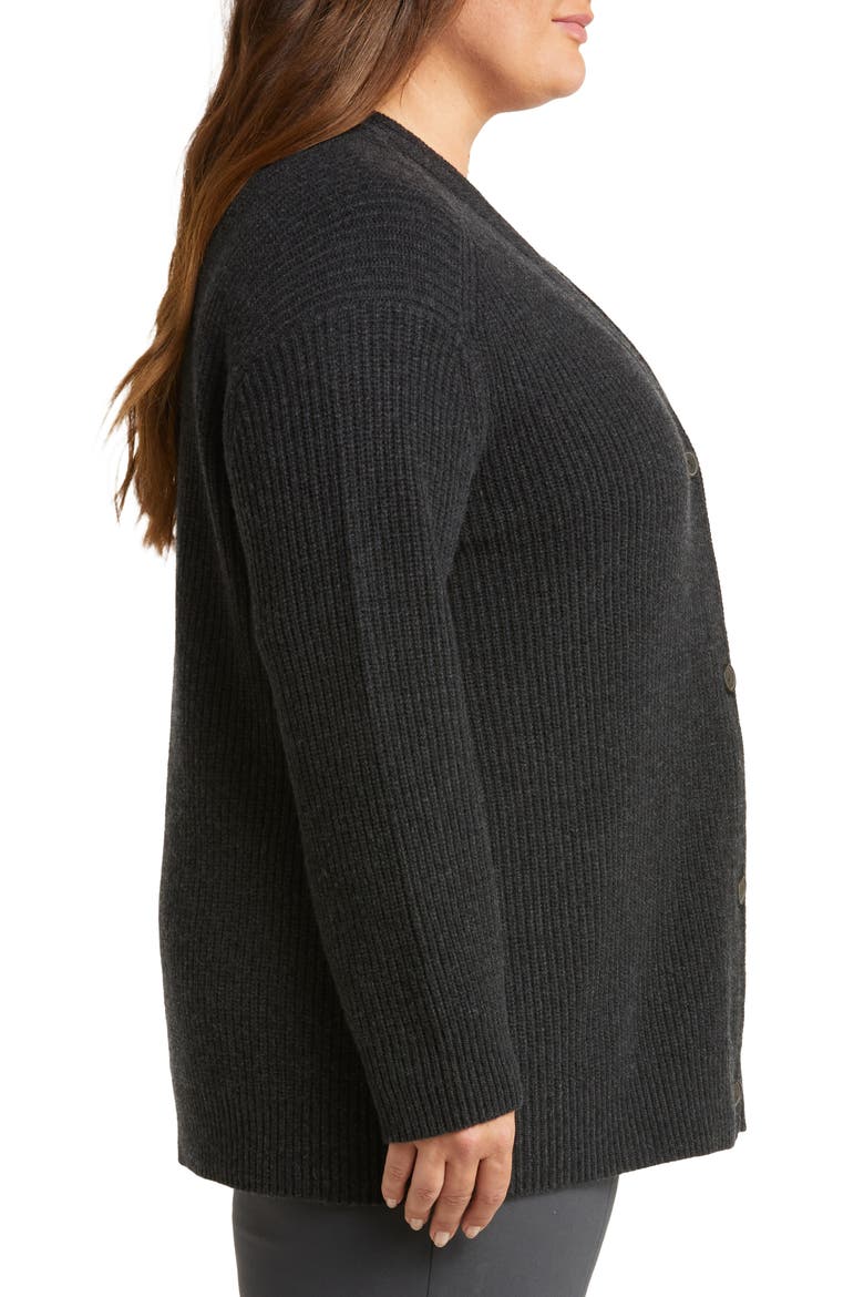 Oversize Wool & Cashmere Cardigan, Alternate, color, HEATHER CHARCOAL