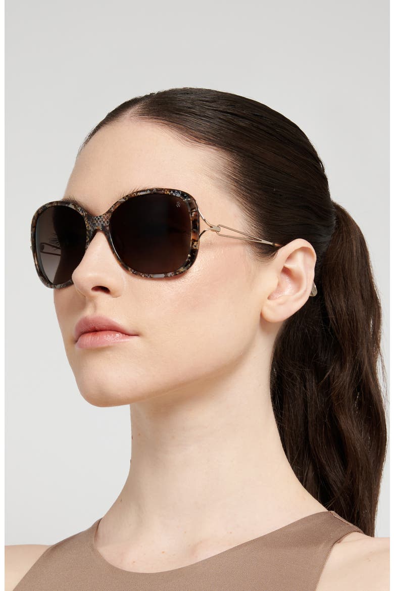 58mm Gradient Square Sunglasses, Alternate, color, PATTERN HAVANA/ BROWN SF