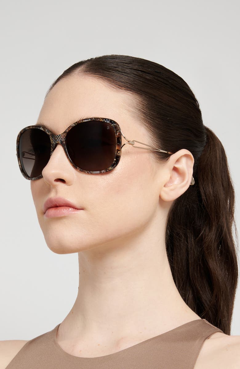 Stuart Weitzman 58mm Gradient Square Sunglasses, Alternate, color, Pattern Havana/ Brown Sf