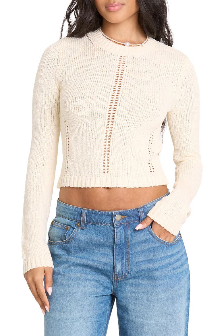 Sweet Clare Crewneck Sweater, Main, color, WHITE CAP