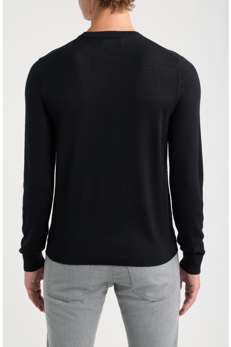 Italian Merino Wool Crewneck Sweater, Alternate, color, BLACK