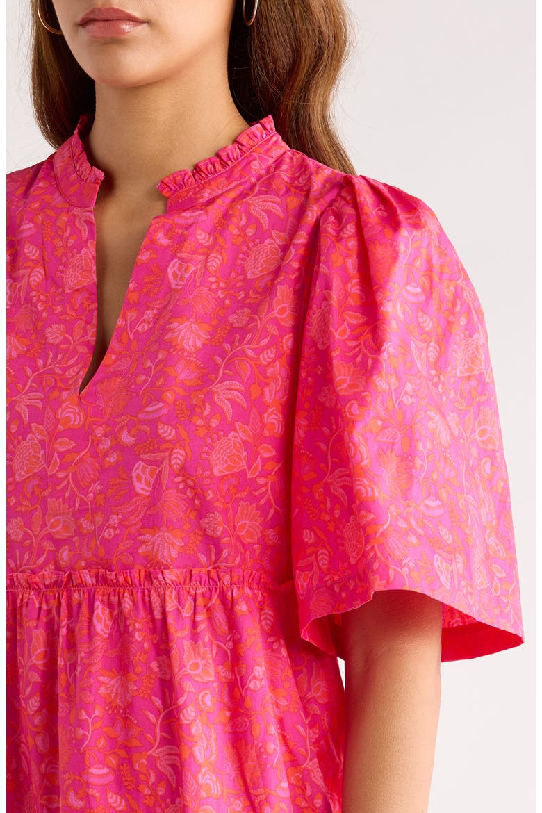 Gibson Dixie Tiered Cotton Dress, Alternate, color, MAGENTA-PINK