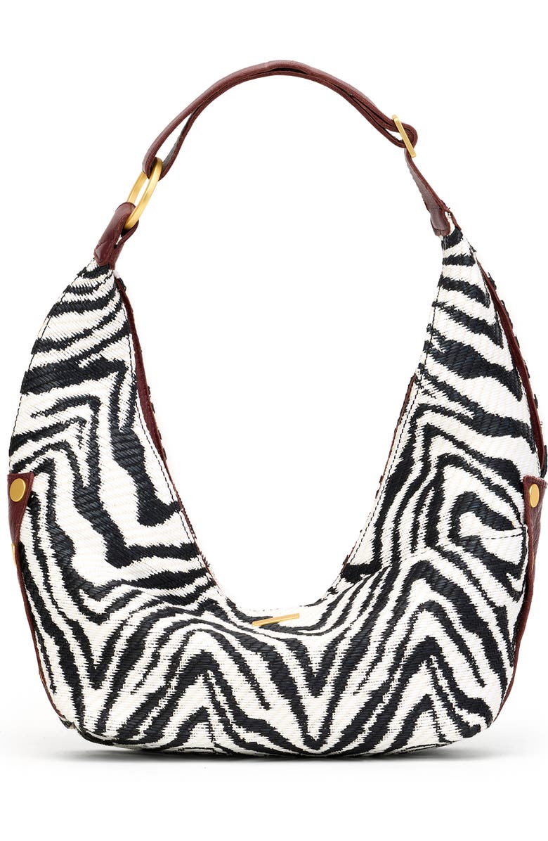 HAMMITT Tom Zip Medium Hobo Bag, Alternate, color, Zebra/ Brushed Gold