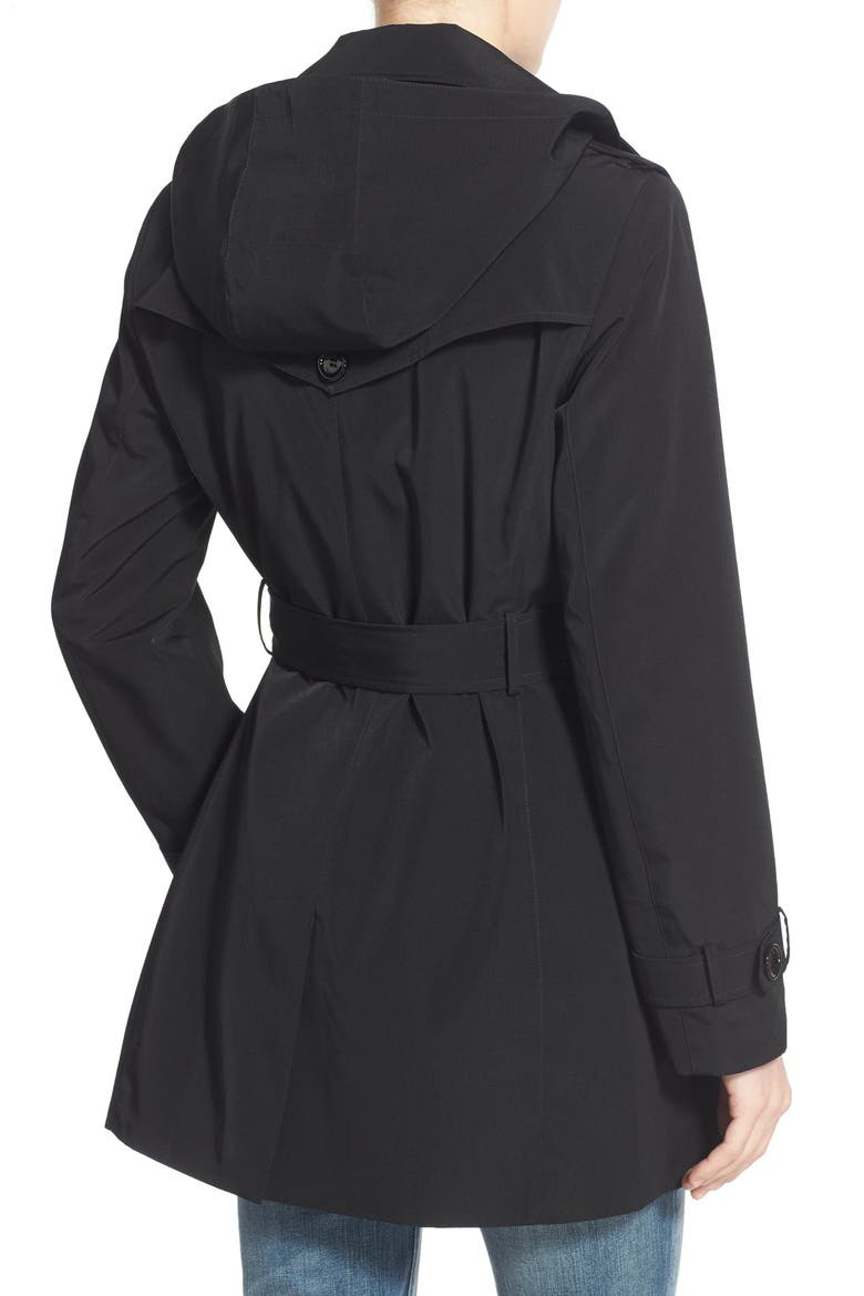 Double Breasted Trench Coat, Alternate, color, BLACK