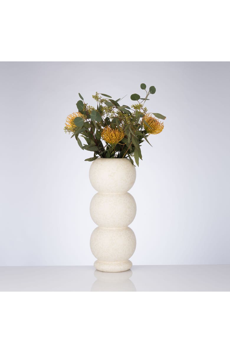 DinaDecor Stacked & Chic Vase, Main, color, White