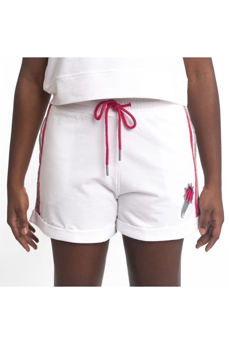 Women's Lusso White/Pink Phoenix Suns Melody Cuffed Tri-Blend Shorts, Alternate, color, White