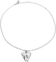 UNODE50 Sterling Silver Plated Short Necklace with Wing Detail