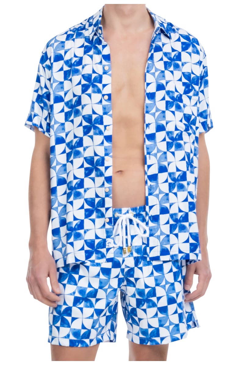 Kenny Flowers The Greece - Short Sleeve Shirt, Alternate, color, Blue