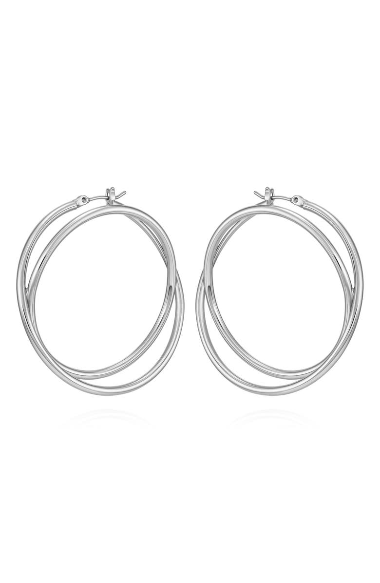 Vince Camuto Double Hoop Earrings, Alternate, color, Silver