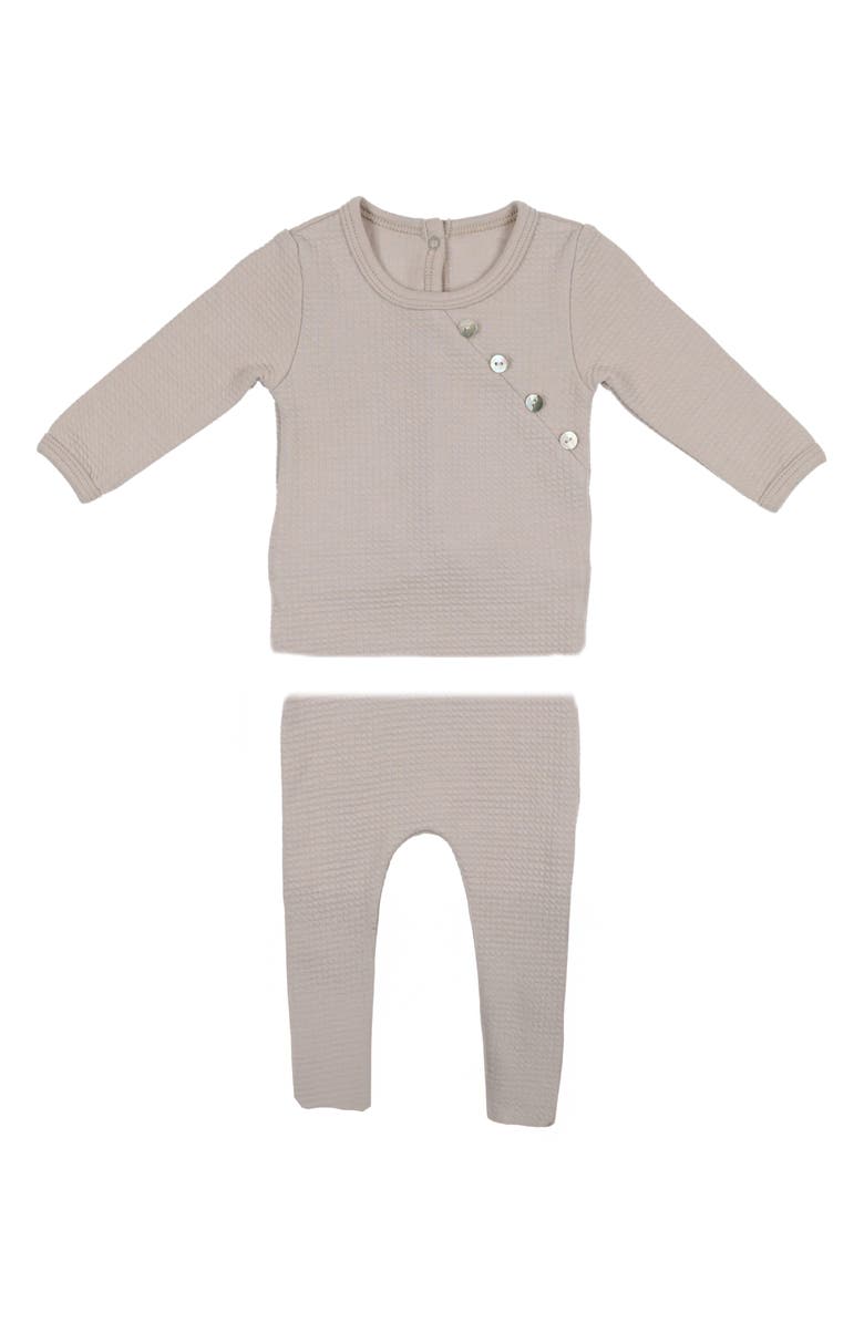 Manière Kids' Waffle Knit Cotton Blend Fitted Two-Piece Pajamas, Main, color, Steel Grey