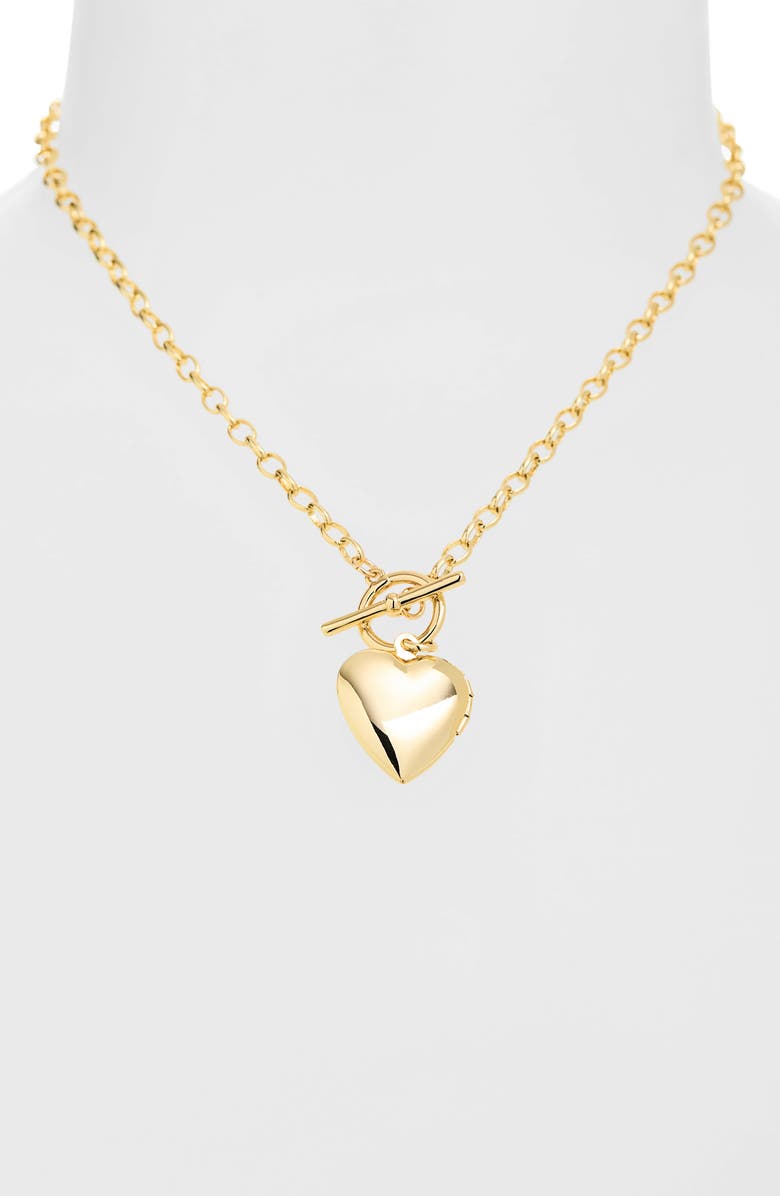 Leith Heart Toggle Necklace, Alternate, color, Gold