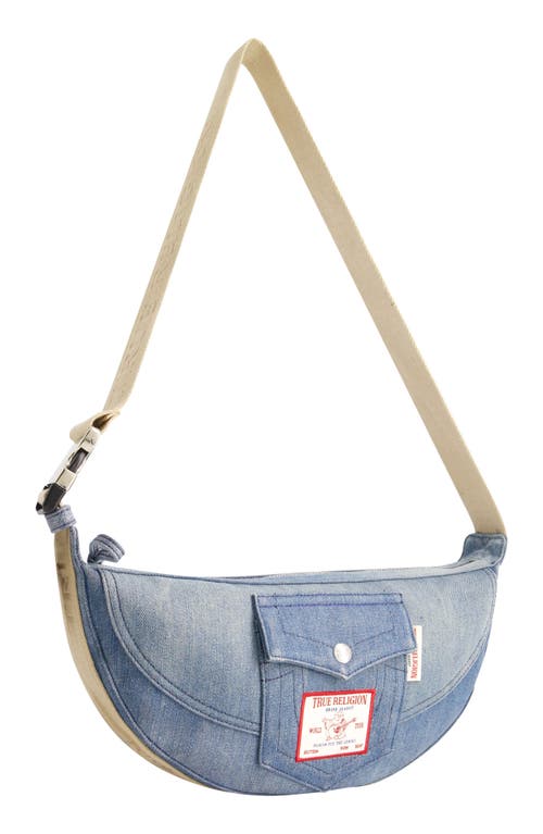 True Religion Washed Denim Hobo Bag