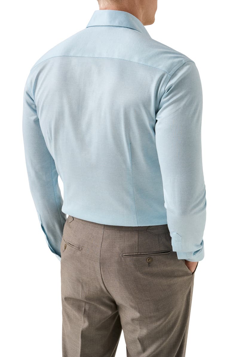 Eton Contemporary Fit Filo di Scozia Jersey Dress Shirt, Alternate, color, Light Green