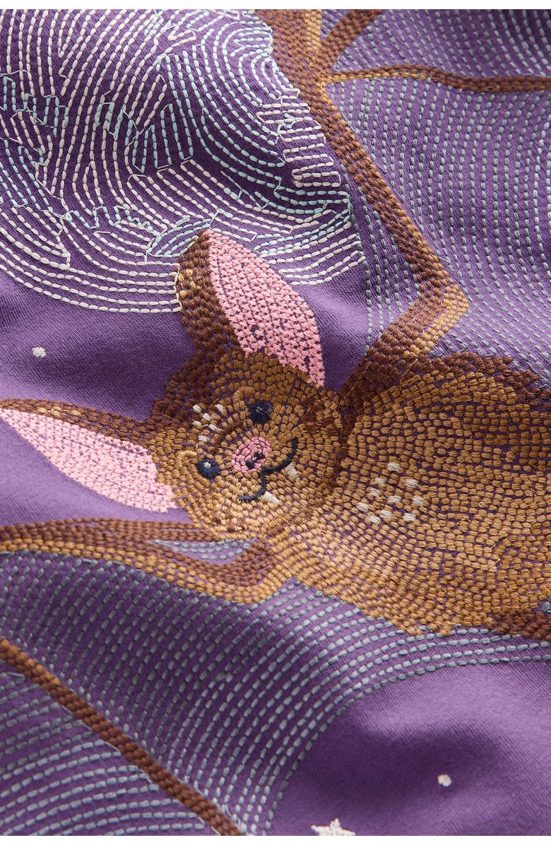 Mini Boden Kids' Long Sleeve Glow Superstitch T-Shirt, Alternate, color, Loganberry Bat