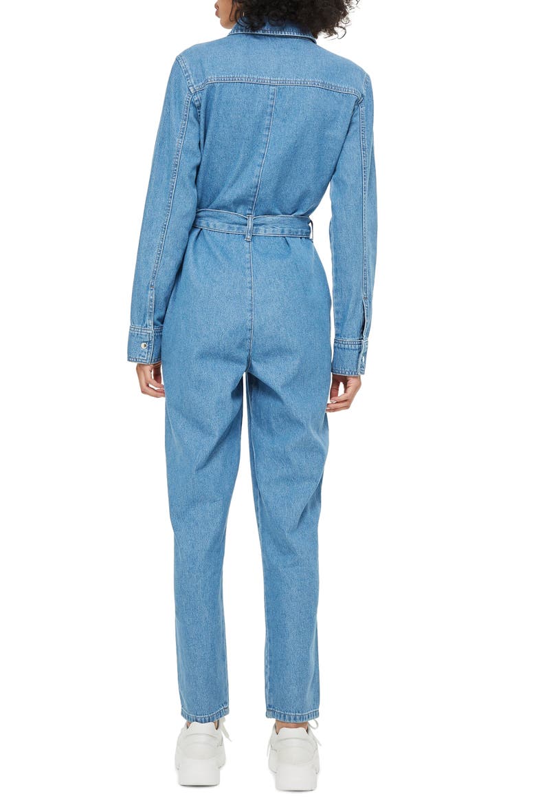 Utility Denim Jumpsuit, Alternate, color, MID DENIM