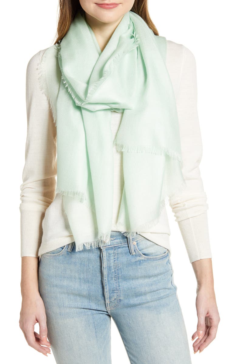 Nordstrom Cashmere & Silk Wrap, Alternate, color, Green Screen