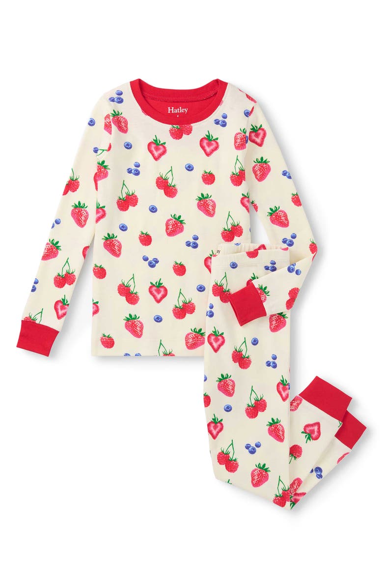 Hatley Kids' Summer Berries Fitted Two-Piece Pajamas, Main, color, Cami Lace