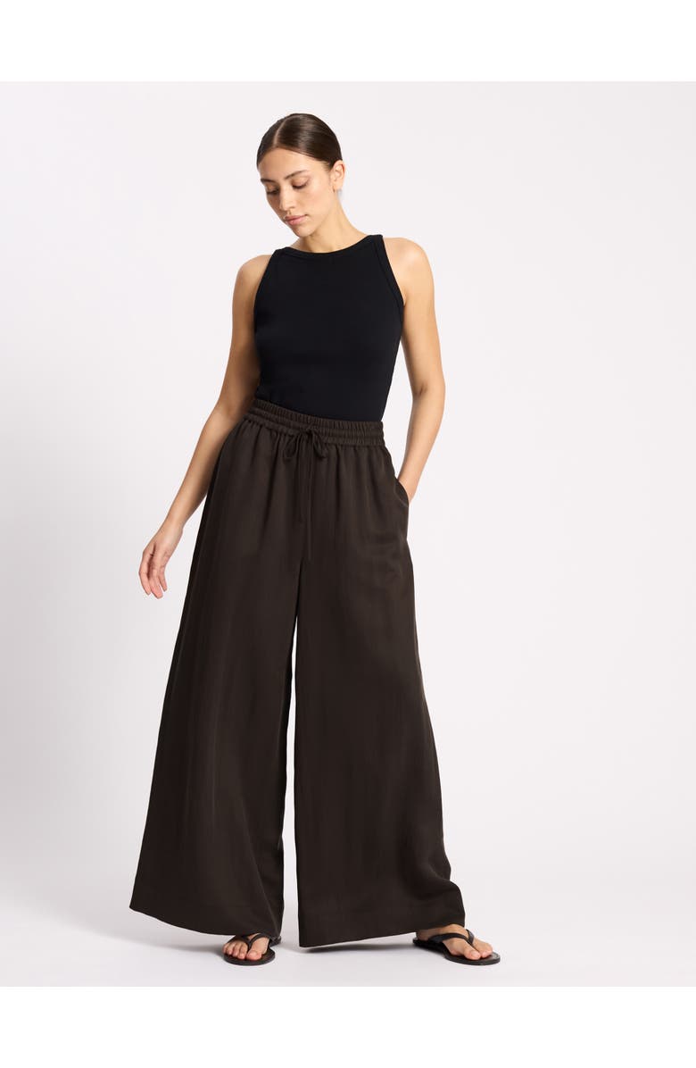 Albaray Relaxed Tencel Wide-Leg Trousers, Alternate, color, Chocolate