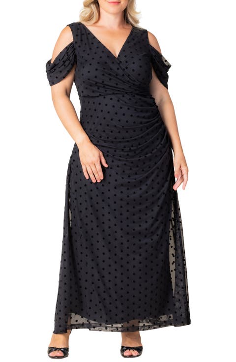 Seraphina Cold Shoulder Mesh Gown