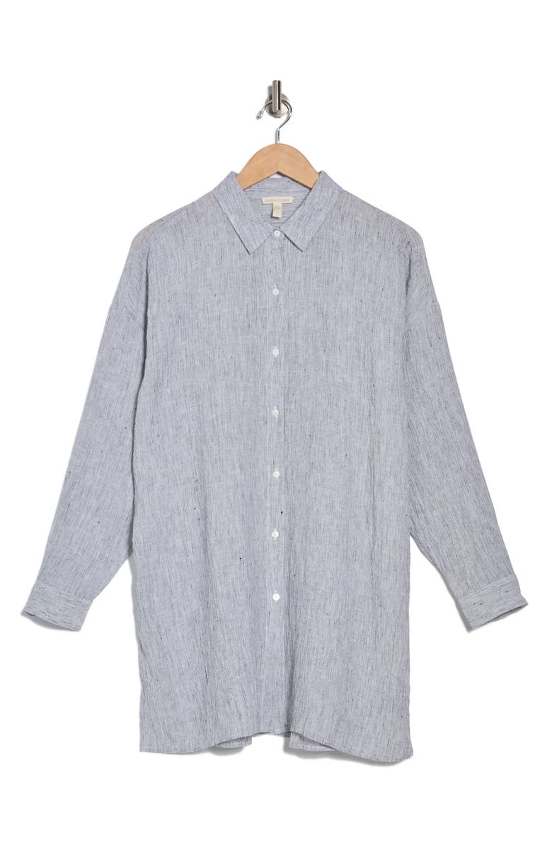 Eileen Fisher Classic Collar Organic Linen Button-Up Shirt, Alternate, color,
