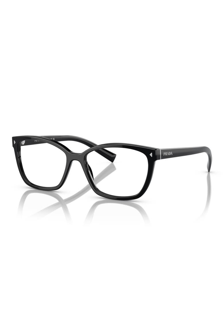 53mm Rectangular Optical Glasses, Alternate, color, BLACK