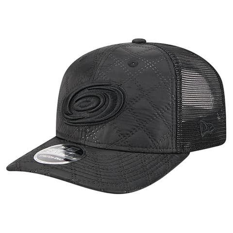 Men's New Era  Black Carolina Hurricanes Quilted Nylon 9SEVENTY Adjustable Trucker Hat
