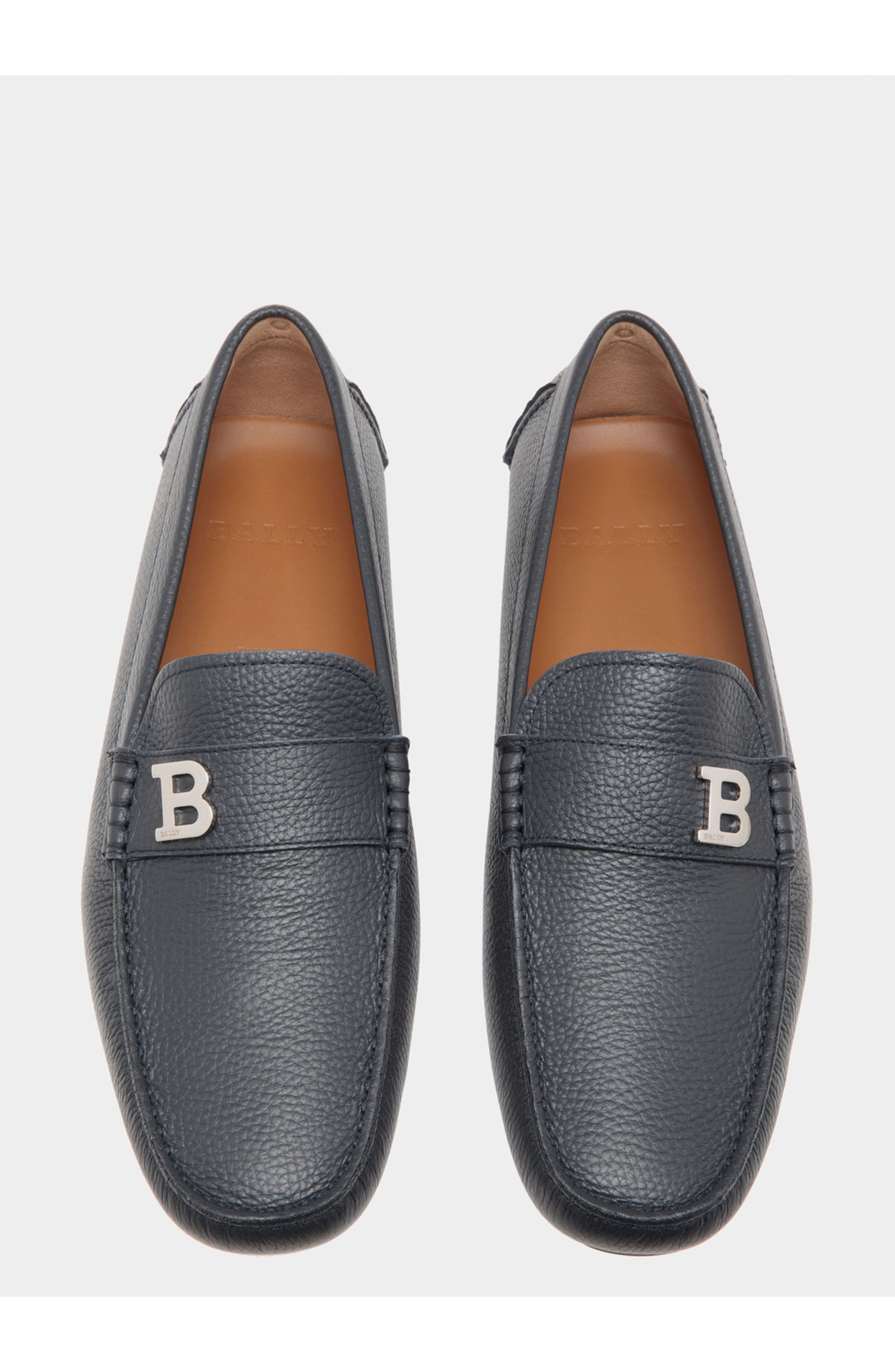Bally Driver in Calf Leather, Alternate, color, Blue