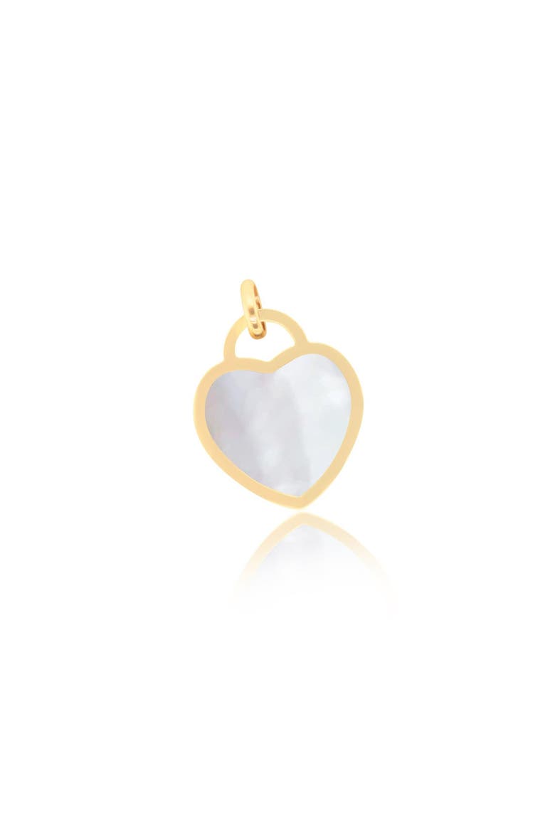 Mother of Pearl Heart Padlock Charm, Main, color, Mother of Pearl
