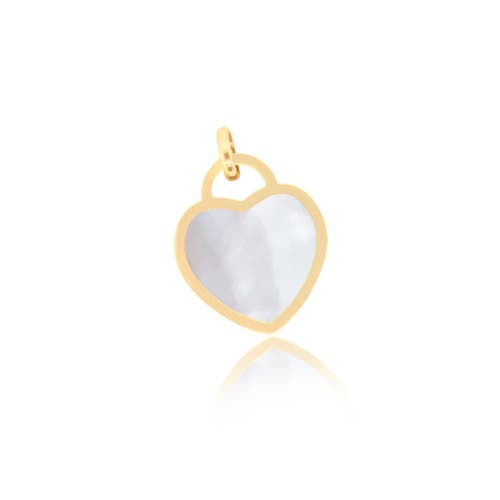The Lovery Fine Jewelry Mother Of Pearl Heart Charm In Silver