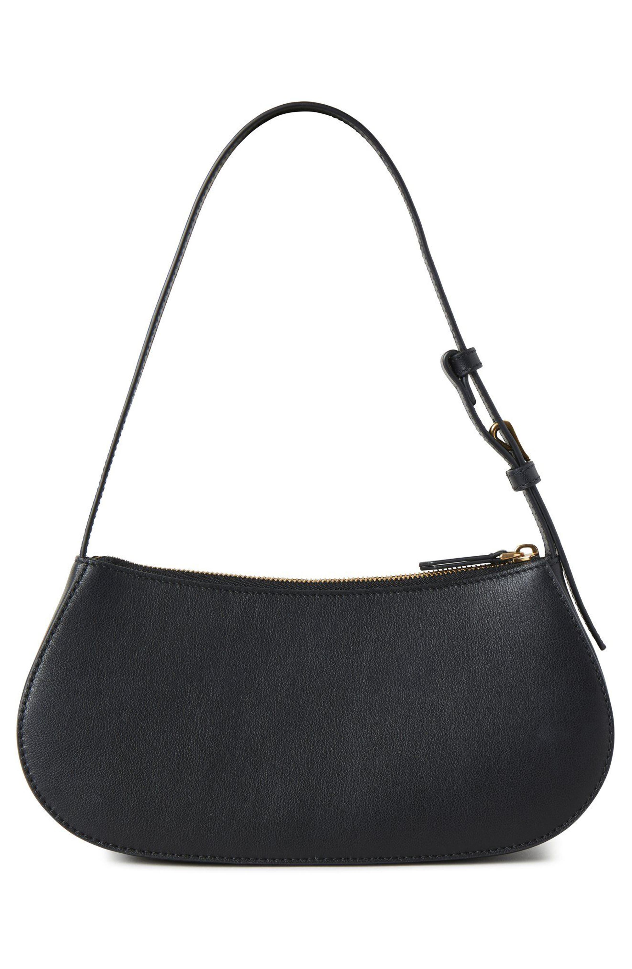 Mulberry Clovelly Leather Shoulder Bag, Alternate, color, Black