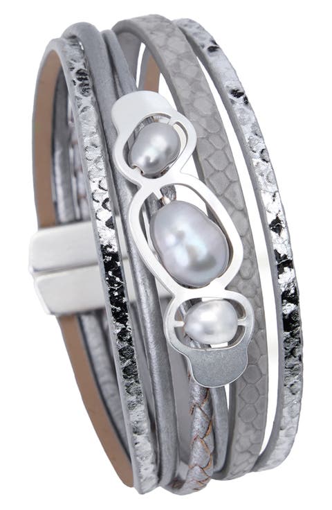Multi Strand Faux Pearl Bracelet
