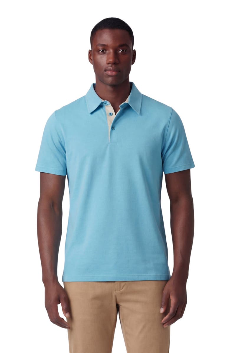 Lords of Harlech Mens Knit Polo, Main, color, Teal