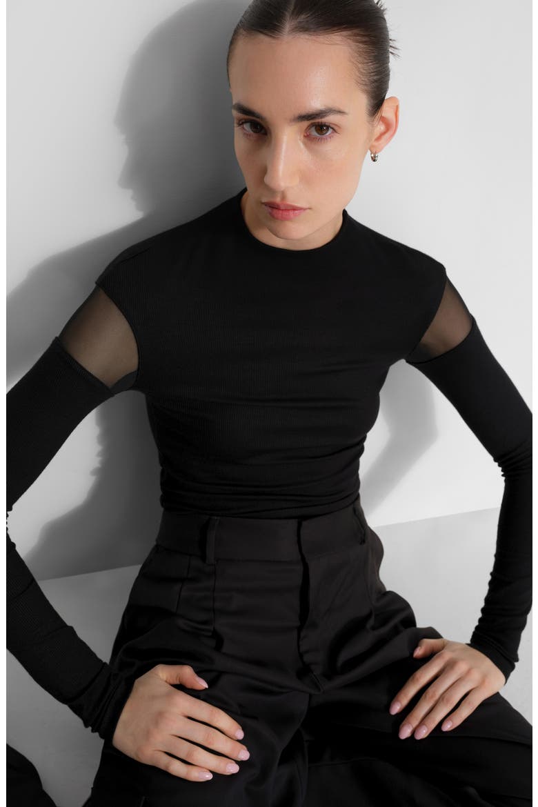 Aiva Top, Alternate, color, BLACK