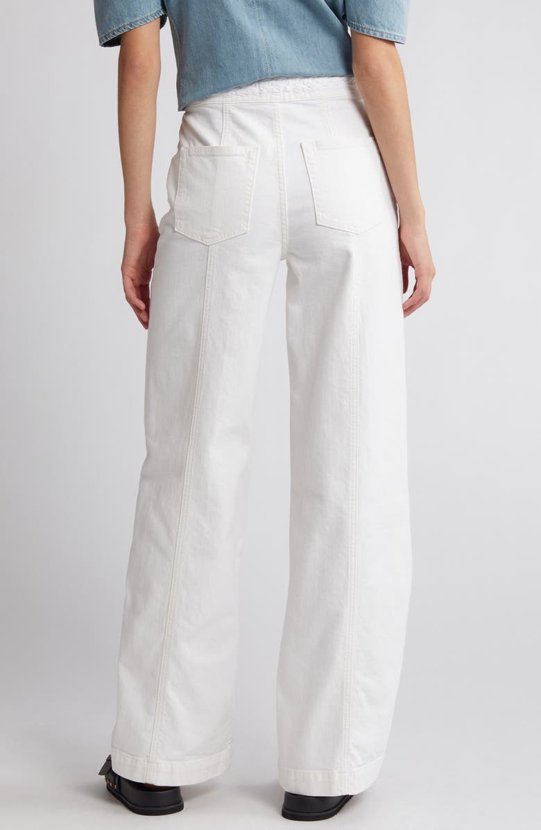 FRAME Braided Waistband Wide Leg Jeans, Alternate, color, 