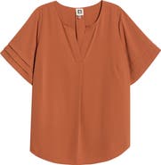 AK ANNE KLEIN Pleat Popover Top