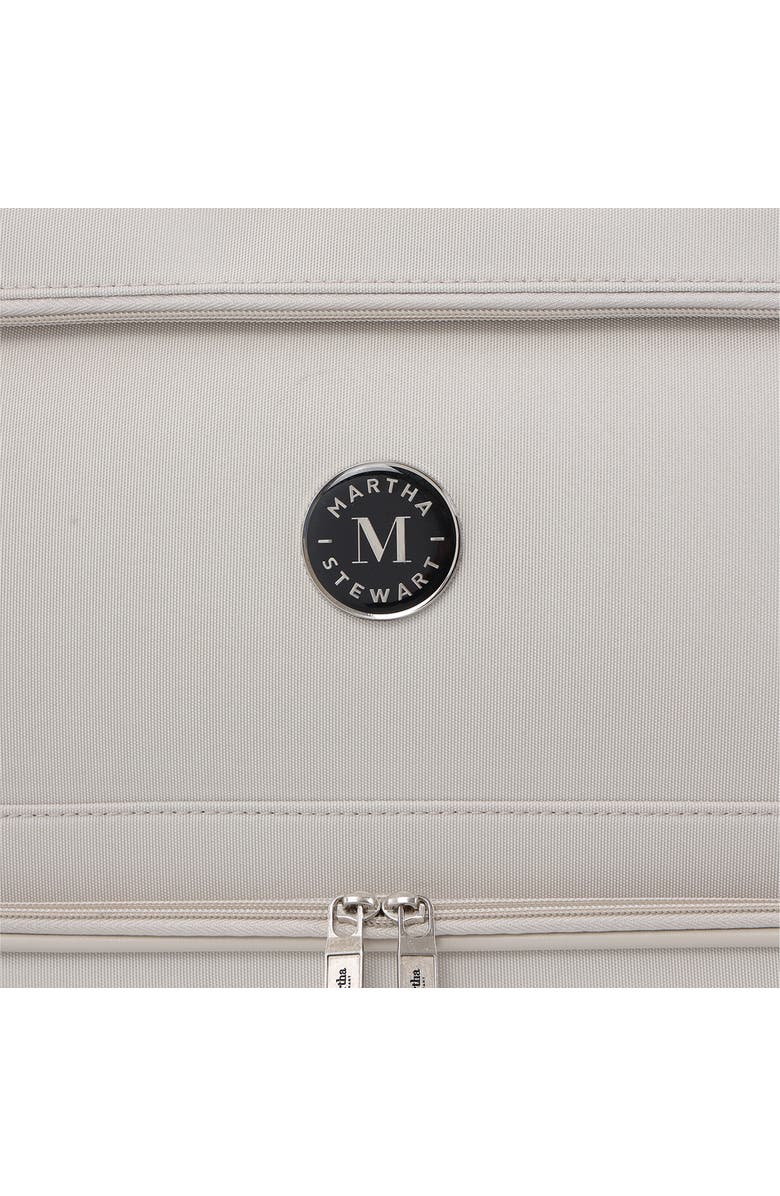 MARTHA STEWART 27" Softside Luggage - Expandable Spinner Suitcase with 8 Wheels & Front Zip Pockets, Alternate, color, Light Grey