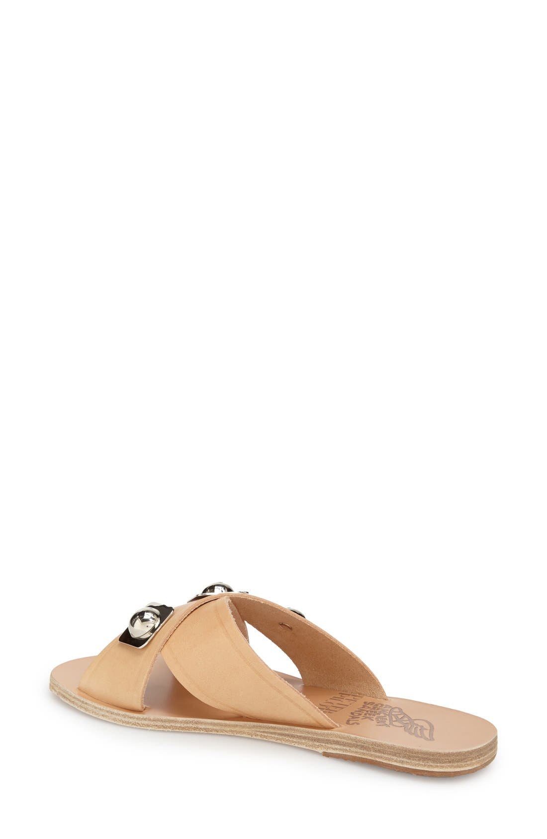 'Thais' Sandal, Alternate, color, NATURAL LEATHER/ RIVETS
