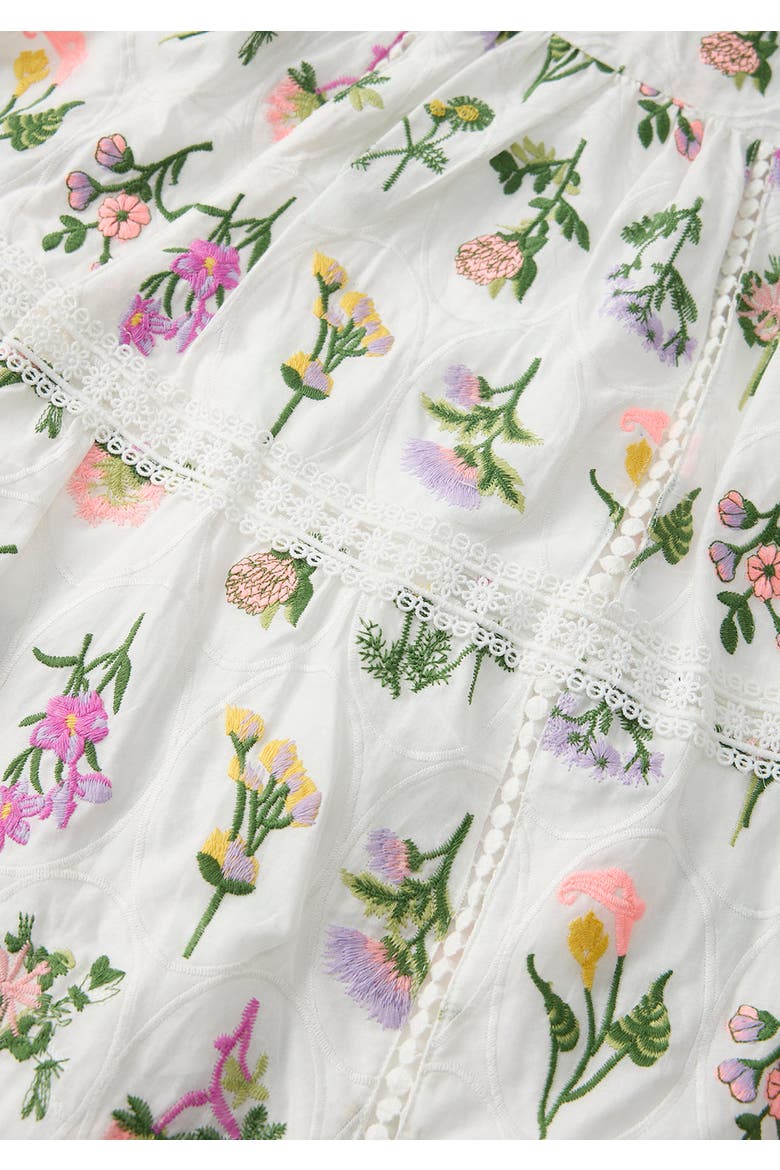 Emely Frill Embroidered Maxi Dress, Alternate, color, Floral