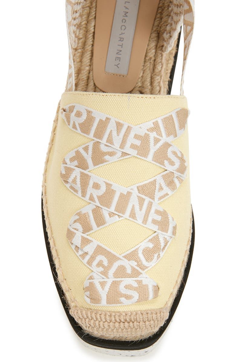 Stella McCartney Gaia Logo Strap Espadrille, Alternate, color, Banana