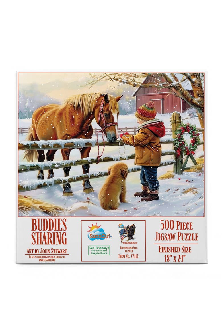 Buddies Sharing 500 piece Jigsaw Puzzle for Adults, Alternate, color, Multicolor