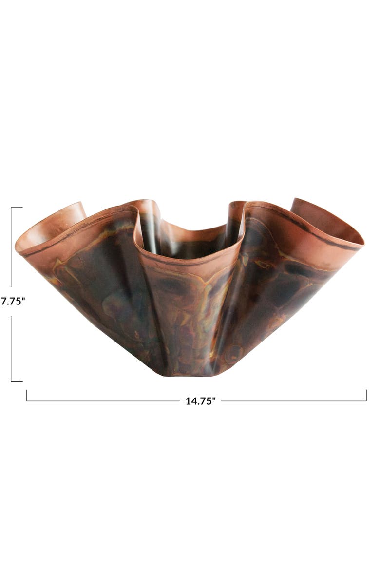Metal Organic Shaped Planter, Oxidized Copper, Alternate, color, Copper