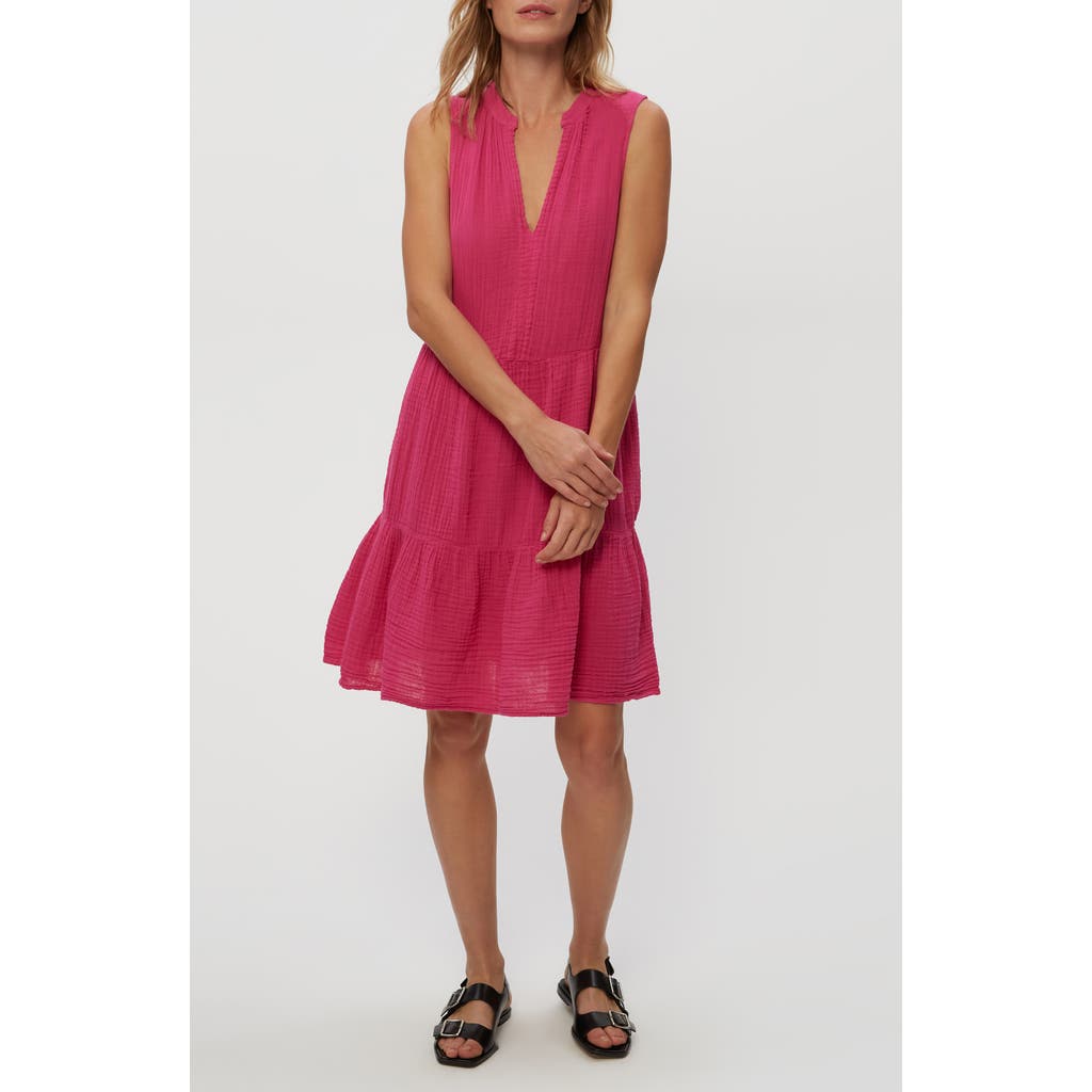 Michael Stars Daisy Cotton Gauze Babydoll Dress In Pitaya