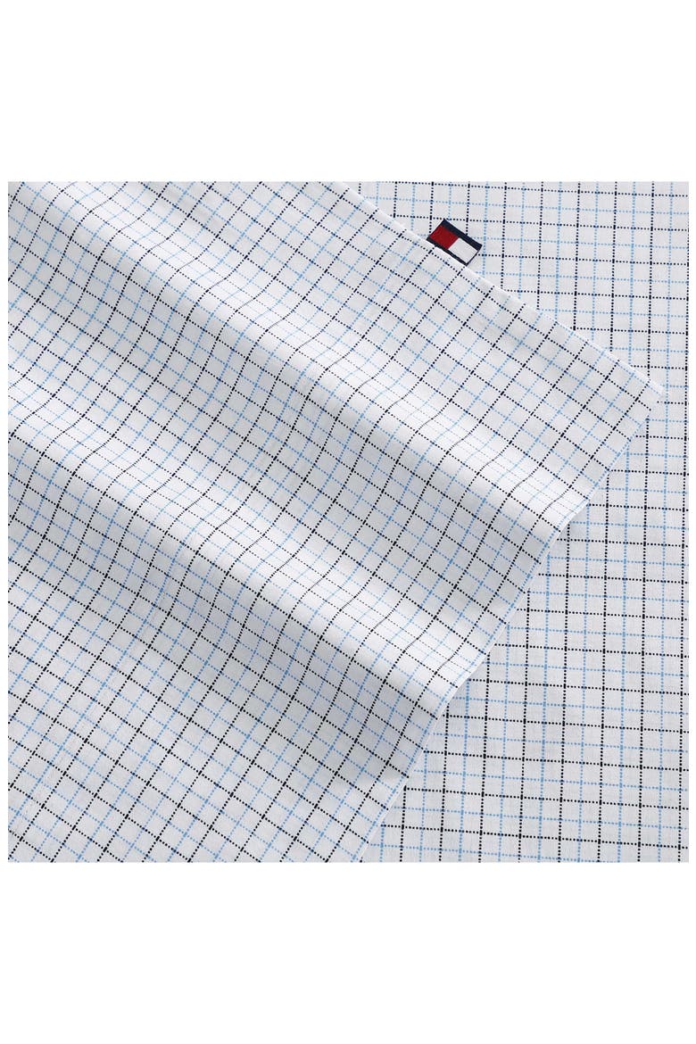 New England Plaid Cotton Percale Sheet Set, Alternate, color, BLUE