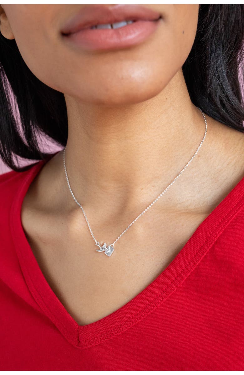 Alex and Ani Love Letter Inline Necklace, Alternate, color, Silver