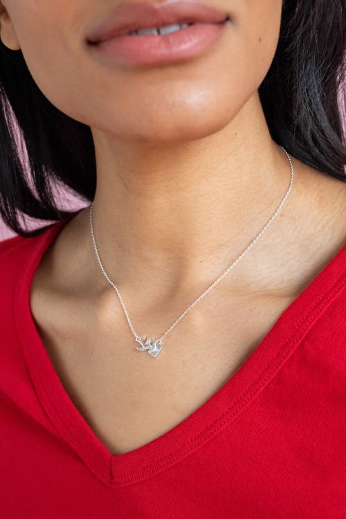 Alex And Ani Love Letter Inline Necklace In Silver