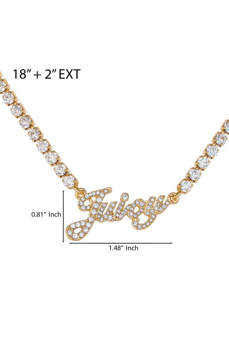 Juicy Couture Script Logo Chain Necklace, Alternate, color, Gold Tone