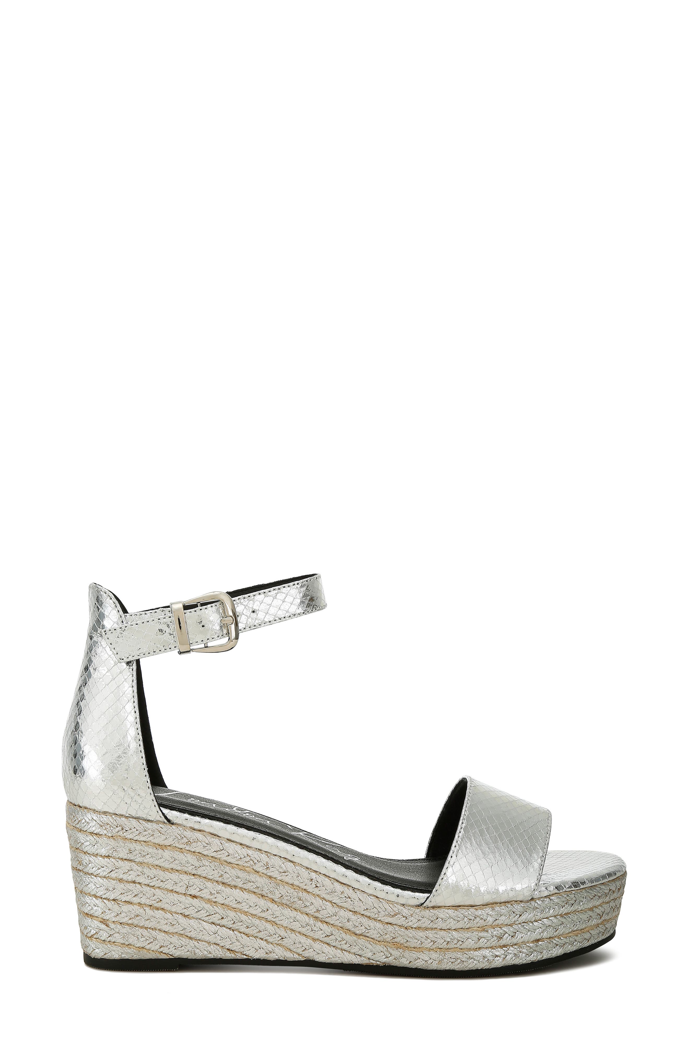 LONDON RAG Utah Platform Wedge Espadrille Sandal, Alternate, color, Silver