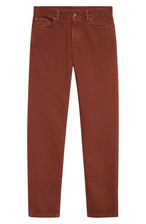 Zegna City Fit Nonstretch Denim Jeans In Dark Red Solid