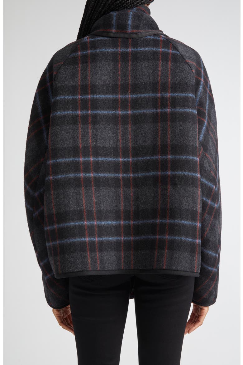 Martine Plaid Wool Blend Dickey Scarf Coat, Alternate, color, BLACK MULTI